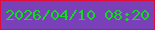 文字の大きさ：2、枠の色：e00d3a、背景の色：7940b8、文字の色：12da21 無料ブログパーツのブログ時計