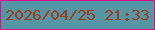 文字の大きさ：5、枠の色：e00d8a、背景の色：5596a5、文字の色：9f3c20 無料ブログパーツのブログ時計