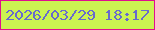 文字の大きさ：3、枠の色：e00e8f、背景の色：cbf351、文字の色：676ace 無料ブログパーツのブログ時計