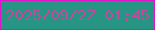 文字の大きさ：4、枠の色：e013cb、背景の色：279584、文字の色：c5489e 無料ブログパーツのブログ時計