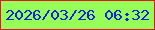 文字の大きさ：2、枠の色：e01525、背景の色：97fd58、文字の色：1124db 無料ブログパーツのブログ時計