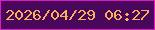 文字の大きさ：1、枠の色：e018c1、背景の色：49075b、文字の色：f9b159 無料ブログパーツのブログ時計
