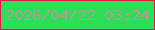 文字の大きさ：4、枠の色：e01a4d、背景の色：29e056、文字の色：b69894 無料ブログパーツのブログ時計