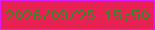 文字の大きさ：4、枠の色：e01af3、背景の色：e72152、文字の色：388825 無料ブログパーツのブログ時計