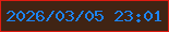 文字の大きさ：5、枠の色：e01c12、背景の色：402414、文字の色：1c84f4 無料ブログパーツのブログ時計