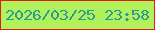 文字の大きさ：1、枠の色：e01c18、背景の色：b1f15b、文字の色：2c9995 無料ブログパーツのブログ時計