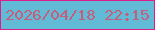 文字の大きさ：1、枠の色：e01c8a、背景の色：61bad6、文字の色：c65d7b 無料ブログパーツのブログ時計