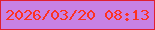 文字の大きさ：2、枠の色：e02031、背景の色：c881e5、文字の色：fd3123 無料ブログパーツのブログ時計