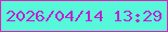 文字の大きさ：5、枠の色：e022b6、背景の色：57f8d9、文字の色：bd25d2 無料ブログパーツのブログ時計