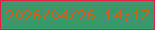 文字の大きさ：4、枠の色：e02344、背景の色：3a986b、文字の色：c56326 無料ブログパーツのブログ時計