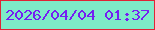 文字の大きさ：4、枠の色：e02436、背景の色：7eebc8、文字の色：751ef2 無料ブログパーツのブログ時計