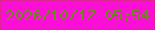 文字の大きさ：4、枠の色：e02497、背景の色：fb0fd4、文字の色：6b8c1c 無料ブログパーツのブログ時計