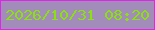 文字の大きさ：5、枠の色：e024ea、背景の色：a28cb9、文字の色：8ae10d 無料ブログパーツのブログ時計