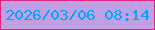 文字の大きさ：2、枠の色：e02582、背景の色：bea0e3、文字の色：05a2fd 無料ブログパーツのブログ時計