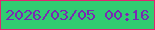 文字の大きさ：4、枠の色：e02670、背景の色：31cc72、文字の色：7b27b4 無料ブログパーツのブログ時計