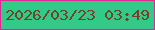 文字の大きさ：5、枠の色：e02894、背景の色：32ca89、文字の色：6f4429 無料ブログパーツのブログ時計