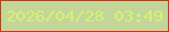 文字の大きさ：3、枠の色：e02c15、背景の色：c1d799、文字の色：daf072 無料ブログパーツのブログ時計