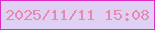文字の大きさ：2、枠の色：e02cc6、背景の色：ded1f3、文字の色：e987b3 無料ブログパーツのブログ時計