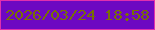 文字の大きさ：3、枠の色：e02fae、背景の色：6d08c2、文字の色：787003 無料ブログパーツのブログ時計