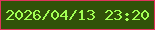 文字の大きさ：2、枠の色：e0335c、背景の色：315209、文字の色：a2ff53 無料ブログパーツのブログ時計