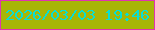 文字の大きさ：2、枠の色：e034b1、背景の色：a7b607、文字の色：08ded5 無料ブログパーツのブログ時計
