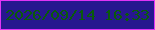 文字の大きさ：5、枠の色：e034f6、背景の色：27178f、文字の色：0a5a0c 無料ブログパーツのブログ時計