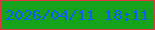 文字の大きさ：2、枠の色：e03542、背景の色：16a31c、文字の色：135bf6 無料ブログパーツのブログ時計