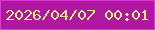 文字の大きさ：4、枠の色：e035da、背景の色：af17a0、文字の色：d5ee80 無料ブログパーツのブログ時計
