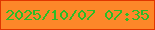 文字の大きさ：1、枠の色：e03600、背景の色：fd8729、文字の色：2cbd27 無料ブログパーツのブログ時計
