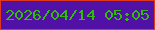 文字の大きさ：1、枠の色：e0381d、背景の色：5111a7、文字の色：32bb0a 無料ブログパーツのブログ時計