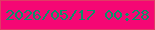 文字の大きさ：5、枠の色：e03b65、背景の色：f50774、文字の色：0c9069 無料ブログパーツのブログ時計