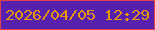 文字の大きさ：1、枠の色：e0404b、背景の色：5521ad、文字の色：e69701 無料ブログパーツのブログ時計