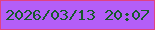 文字の大きさ：4、枠の色：e04283、背景の色：b45ef8、文字の色：175a2b 無料ブログパーツのブログ時計