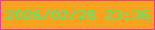 文字の大きさ：2、枠の色：e04396、背景の色：f7a31e、文字の色：49ef7b 無料ブログパーツのブログ時計