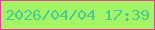 文字の大きさ：5、枠の色：e0478e、背景の色：a4f566、文字の色：47cc98 無料ブログパーツのブログ時計