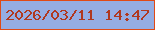 文字の大きさ：3、枠の色：e04a17、背景の色：95ade3、文字の色：b0381f 無料ブログパーツのブログ時計