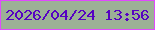 文字の大きさ：3、枠の色：e04afd、背景の色：9cb196、文字の色：5602c2 無料ブログパーツのブログ時計
