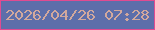 文字の大きさ：2、枠の色：e04b91、背景の色：5d6eaa、文字の色：d2a89d 無料ブログパーツのブログ時計
