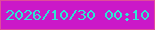 文字の大きさ：3、枠の色：e04c9a、背景の色：cb18c8、文字の色：2ee6d3 無料ブログパーツのブログ時計