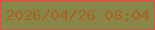 文字の大きさ：2、枠の色：e04e48、背景の色：8c8549、文字の色：a56527 無料ブログパーツのブログ時計