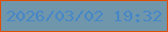 文字の大きさ：2、枠の色：e04f04、背景の色：7096ac、文字の色：4687c6 無料ブログパーツのブログ時計