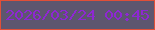 文字の大きさ：1、枠の色：e04f38、背景の色：5d566f、文字の色：8e27d3 無料ブログパーツのブログ時計