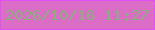 文字の大きさ：2、枠の色：e04ff8、背景の色：dc6dc7、文字の色：8bae7e 無料ブログパーツのブログ時計