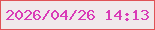 文字の大きさ：3、枠の色：e05356、背景の色：f0e9eb、文字の色：d93cb7 無料ブログパーツのブログ時計