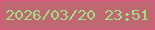 文字の大きさ：4、枠の色：e05480、背景の色：bf6871、文字の色：9fdf84 無料ブログパーツのブログ時計