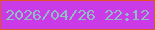 文字の大きさ：4、枠の色：e05625、背景の色：cb3ae7、文字の色：90bcc4 無料ブログパーツのブログ時計