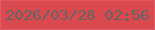 文字の大きさ：5、枠の色：e05967、背景の色：da494d、文字の色：616566 無料ブログパーツのブログ時計