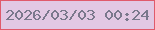 文字の大きさ：1、枠の色：e05a6b、背景の色：e2c8e3、文字の色：7a788c 無料ブログパーツのブログ時計