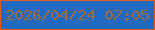 文字の大きさ：1、枠の色：e05b1d、背景の色：2269c2、文字の色：a26b3b 無料ブログパーツのブログ時計