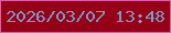 文字の大きさ：5、枠の色：e05cac、背景の色：950215、文字の色：7c97ca 無料ブログパーツのブログ時計